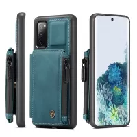 CASEME C20 Zipper Pocket Design PU Leather Coated TPU Wallet Phone Case for Samsung Galaxy S20 FE/S20 Fan Edition/S20 FE 5G/S20 Fan Edition 5G/S20 Lite - Blue