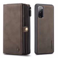 CASEME 018 Series Detachable 2-in-1 Matte Surface Leather Wallet Cover Case for Samsung Galaxy S20 FE/S20 Fan Edition/S20 FE 5G/S20 Fan Edition 5G/S20 Lite - Brown
