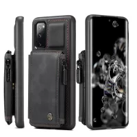 CASEME C20 Zipper Pocket Design PU Leather Coated TPU Wallet Phone Case for Samsung Galaxy S20 FE/S20 Fan Edition/S20 FE 5G/S20 Fan Edition 5G/S20 Lite - Black
