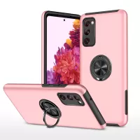Ring Shape Kickstand Design Shock Absorption Hybrid Phone Case Cover for Samsung Galaxy S20 FE/S20 Fan Edition/S20 FE 5G/S20 Fan Edition 5G/S20 Lite - Pink