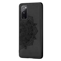 Imprint Mandala Flower Leather Coated PC + TPU Phone Case for Samsung Galaxy S20 FE/S20 Fan Edition/S20 FE 5G/S20 Fan Edition 5G/S20 Lite - Black