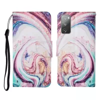 Pattern Printing Wallet Design Phone Cover PU Leather Stand Case with Strap for Samsung Galaxy S20 FE/S20 Fan Edition/S20 FE 5G/S20 Fan Edition 5G/S20 Lite - Wave