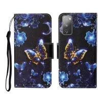 Pattern Printing Wallet Design Phone Cover PU Leather Stand Case with Strap for Samsung Galaxy S20 FE/S20 Fan Edition/S20 FE 5G/S20 Fan Edition 5G/S20 Lite - Butterfly