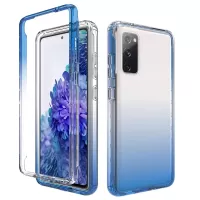 2-in-1 PC+TPU Gradient Color Design Well-Protected Phone Case for Samsung Galaxy S20 FE/S20 Fan Edition/S20 FE 5G/S20 Fan Edition 5G/S20 Lite - Blue