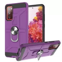 2-in-1 Rubberized Hybrid Phone Case with Finger Ring Kickstand Design for Samsung Galaxy S20 FE/S20 Fan Edition/S20 FE 5G/S20 Fan Edition 5G/S20 Lite - Purple