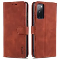 AZNS PU Leather Phone Cover Wallet Stand Case for Samsung Galaxy S20 FE/S20 Fan Edition/S20 FE 5G/S20 Fan Edition 5G/S20 Lite - Brown