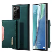 DG.MING M2 Series Magnetic Tri-fold Wallet Kickstand Leather Case for Samsung Galaxy Note20 Ultra/Note20 Ultra 5G - Green