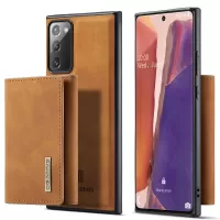 DG.MING M1 Series Kickstand Design Drop-resistant Phone Case with Detachable Magnetic Wallet for Samsung Galaxy Note20 4G/5G - Brown