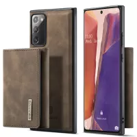 DG.MING M1 Series Kickstand Design Drop-resistant Phone Case with Detachable Magnetic Wallet for Samsung Galaxy Note20 4G/5G - Coffee