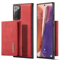 DG.MING M1 Series Kickstand Design Drop-resistant Phone Case with Detachable Magnetic Wallet for Samsung Galaxy Note20 4G/5G - Red