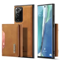 DG.MING M2 Series Magnetic Tri-fold Wallet Kickstand Leather Case for Samsung Galaxy Note20 Ultra/Note20 Ultra 5G - Brown