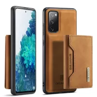 DG.MING M2 Series Magnetic Detachable Hybrid Case with Tri-Fold Wallet Kickstand Design for Samsung Galaxy S20 FE/S20 Fan Edition/S20 FE 5G/S20 Fan Edition 5G/S20 Lite - Brown