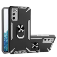 Built-In Metal Sheet Kickstand Design Hybrid Phone Case Cover Shell for Samsung Galaxy S20 FE/S20 Fan Edition/S20 FE 5G/S20 Fan Edition 5G/S20 Lite - Grey