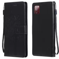 Wallet Stand Design Full Protection KT Imprinting Flower Series-3 Cat and Tree Imprinting Leather Cover + TPU Inner Phone Case for Samsung Galaxy S20 FE/S20 Fan Edition/S20 FE 5G/S20 Fan Edition 5G/S20 Lite - Black