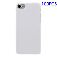 100Pcs/Lot Glossy PC Hard Mobile Phone Case for iPhone SE (2020)/SE (2022)/8/7 4.7 inch - White