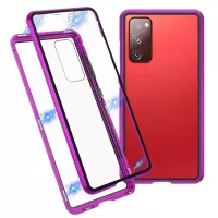 Double-sided Tempered Glass + Magnetic Metal Frame Phone Case for Samsung Galaxy S20 FE/S20 Fan Edition/S20 FE 5G/S20 Fan Edition 5G/S20 Lite - Purple