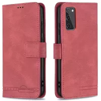 BINFEN COLOR BF09 Wallet Stand Design RFID Blocking Anti-swiping Leather Phone Case Cover for Samsung Galaxy S20 FE/S20 FE 5G/S20 Lite - Red