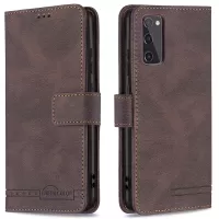 BINFEN COLOR BF09 Wallet Stand Design RFID Blocking Anti-swiping Leather Phone Case Cover for Samsung Galaxy S20 FE/S20 FE 5G/S20 Lite - Brown
