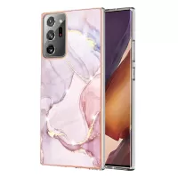 IMD Shockproof Flexible TPU Marble Pattern Cover Phone Case for Samsung Galaxy Note20 Ultra/Note20 Ultra 5G - Rose Gold 005