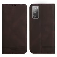 Foldable Stand Magnetic Auto Closure Leather Phone Case with Wallet for Samsung Galaxy S20 FE/S20 FE 5G/S20 Lite - Brown