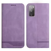 Foldable Stand Magnetic Auto Closure Leather Phone Case with Wallet for Samsung Galaxy S20 FE/S20 FE 5G/S20 Lite - Purple
