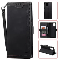 Retro Splicing Style Wallet Stand Flip Leather Case for  Samsung Galaxy Note20/Note20 5G - Black
