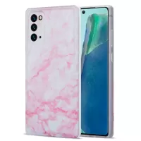 MF Glossy IMD Marble Straight Edge Cover Anti-scratch Drop-proof Soft TPU Phone Case for Samsung Galaxy Note20 4G/5G - Light Pink Marble