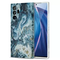 Gilding Decor Marble Pattern IMD TPU Phone Case Cover Support Wireless Charging for Samsung Galaxy Note20 Ultra/Note20 Ultra 5G - Blue