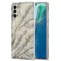 Gilding Decor Scratch-resistant Marble Pattern IMD TPU Phone Case Cover for Samsung Galaxy Note20 4G/5G - White