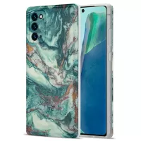 Gilding Decor Scratch-resistant Marble Pattern IMD TPU Phone Case Cover for Samsung Galaxy Note20 4G/5G - Green