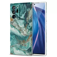 Gilding Decor Marble Pattern IMD TPU Phone Case Cover Support Wireless Charging for Samsung Galaxy Note20 Ultra/Note20 Ultra 5G - Green