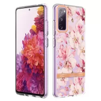 LB5 Series Flower Patterns TPU Phone Case Electroplating IMD IML Ultra Slim Phone Cover for Samsung Galaxy S20 FE/S20 FE 5G/S20 Fan Edition/S20 Fan Edition 5G/S20 Lite - HC005 Pink Gardenia