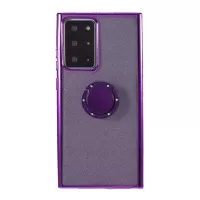 Glittery Powder with Metal Kickstand Electroplating TPU Cover for Samsung Galaxy Note20 Ultra/Note20 Ultra 5G - Purple