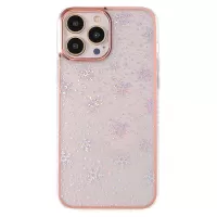 Phone Case for iPhone 13 Pro Max 6.7 inch, Stylish IMD Pattern Electroplating Soft TPU Cover Shell - Snowflake