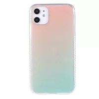For iPhone 12 6.1 inch/12 Pro 6.1 inch Gradient Color Glitter Design IMD TPU Phone Case Cover - Green/Orange
