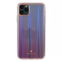 For iPhone 11 Pro 5.8 inch Aurora Effect Gradient Phone Case Double-Sided IMD Electroplating Edge Shockproof Soft TPU Cushion Cover - Pink