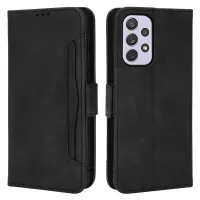 For Samsung Galaxy A53 5G Cell Phone Case PU Leather Card Slots Magnetic Flip Stand Shockproof Wallet Cover - Black