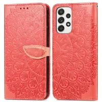 For Samsung Galaxy A32 5G/M32 5G Wallet Phone Case Imprinted Dream Wings Pattern TPU+PU Leather Flip Phone Cover with Strap - Red