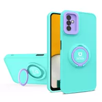 Ring Kickstand PC + TPU Phone Case for Samsung Galaxy A13 5G, Camera Lens Protection Anti-drop Cellphone Back Cover - Light Green/Purple