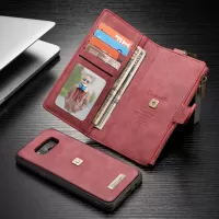 CASEME for Samsung Galaxy S8 Plus G955 Retro Split Leather Wallet Cover + Detachable Inner Back Case - Rose