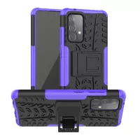 Full Protection PC + TPU Hybrid Case with Kickstand Design for Samsung Galaxy A52 4G/5G / A52s 5G - Purple