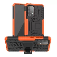 Full Protection PC + TPU Hybrid Case with Kickstand Design for Samsung Galaxy A52 4G/5G / A52s 5G - Orange