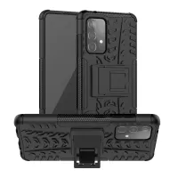 Full Protection PC + TPU Hybrid Case with Kickstand Design for Samsung Galaxy A52 4G/5G / A52s 5G - Black