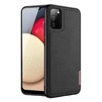 DUX DUCIS FINO Series TPU + PC + PVC + Nylon Combo Well-Protected Hybrid Cell Phone Back Case Cover for Samsung Galaxy A02s (164.2x75.9x9.1mm) - Black