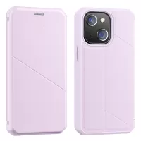 DUX DUCIS Skin X Series Auto-absorbed Stand Card Slot Design Anti-drop PU Leather Coated TPU Phone Case for iPhone 13 mini 5.4 inch - Pink