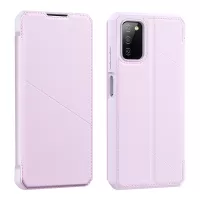 DUX DUCIS Skin X Series Magnetic Auto-absorbed Flip Anti-Drop Leather Case Cover with Stand for Samsung Galaxy A03s (166.5 x 75.98 x 9.14mm) - Pink