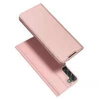 DUX DUCIS Skin Pro Series Flip Folio PU Leather Card Slot Stand Magnetic Absorption Cover for Samsung Galaxy S22+ 5G - Pink