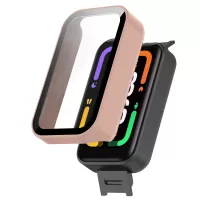 Built-in with Tempered Glass Screen Protector Anti-drop PC Watch Case for Xiaomi Redmi Smart Band Pro - Pink