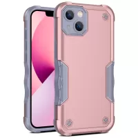 Dual Layer Protection Shockproof Hard PC + Flexible TPU Case Cover for iPhone 13 6.1 inch - Rose Gold