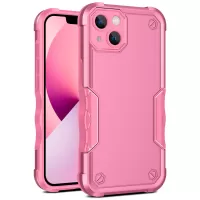 Dual Layer Protection Shockproof Hard PC + Flexible TPU Case Cover for iPhone 13 6.1 inch - Pink